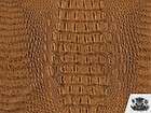 Crocodile fake leather Vinyl MOCHA CROCK Fabric Upholstery BTY  
