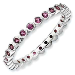  Sterling Silver Stackable Expressions Rhodolite Garnet 