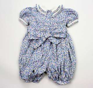 GORGEOUS Lux Smocked Bubble Romper Outfit Baby Girl 12 M/18 M  