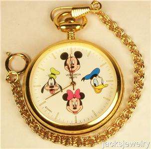 Disney New Very Rare Mickey Mouse Pocket Watch With Friends on the 