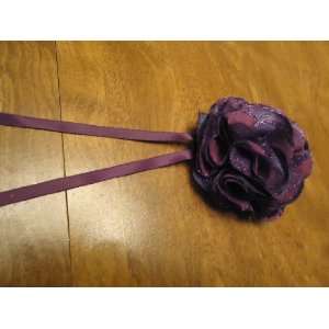 Bath & Body Works 2 tone Purple & Pink Felt Flower Bow with glitter 