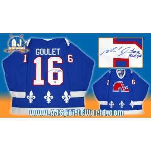  MICHEL GOULET Quebec Nordiques SIGNED HOF Hockey JERSEY 