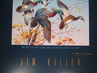 1986 James Killen Vermont State Waterfowl Stamp Print  