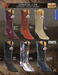 Los Altos J Toe Genuine Ostrich Leg Mens Western Cowboy Boots Diff 