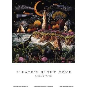 Pirates Night Cove   Poster by Jessica Fries (5x7)