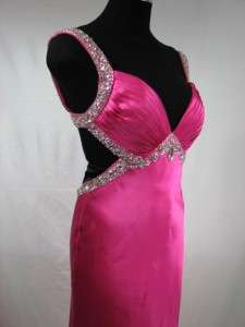 Alyce Designs Pink Party Pageant Prom Evening Dress w/ Rhinestones Sz 