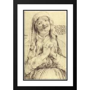 Grunewald, Matthias 28x40 Framed and Double Matted Praying Woman 