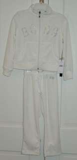 bcbg maxazria toddler girl s velour off white pant jogging suit size 4