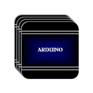 Personal Name Gift   ARDUINO Set of 4 Mini Mousepad Coasters (black 