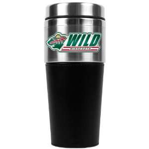  NHL Minnesota Wild 16oz Travel Tumbler with Black Sleeve 