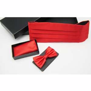 Lrzyou® Mens Bowtie Cummerbund And Self Tie And Handkerchief Set 