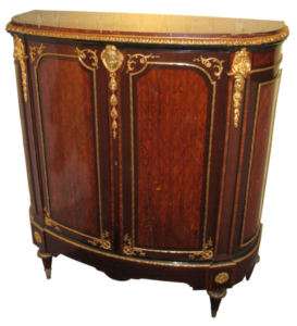 French Louis XVI Style Demilune Side Cabinet Sideboard  