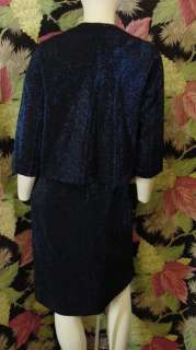 VAVOOM 60s metallic blue/black knit dress & jac 36 32 36  