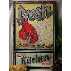  Tin Sign Fresh Seafood