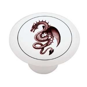 Snake Dragon High Gloss Ceramic Drawer Knob