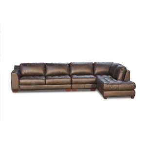  Diamond Sofa Zen Mocca RF Leather 2PC Sectional w/ Armless 