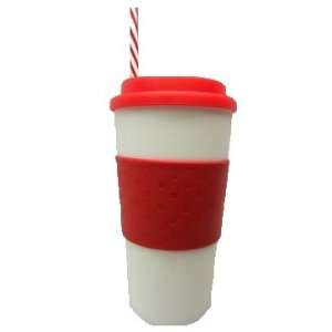  Reusable ECO Friendly Cup, With Reusable Straw BPA Free, 16 Oz, RED