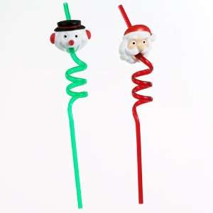    Club Pack of 24 Snowman/Santa Crazy Drinking Straws