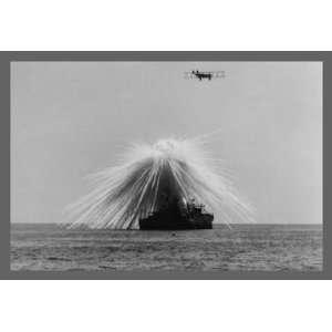 Bombing of the USS Alabama 20x30 Canvas 