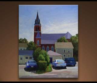 Holy family church Amesbury, MA painting by Audrey Bechler waldoboro 