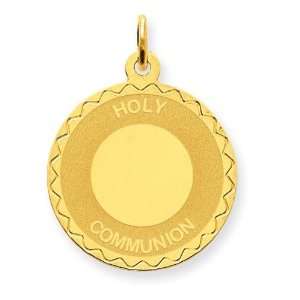 Holy Communion Disc Pendant in 14k Yellow Gold