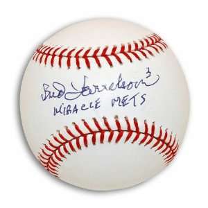  Autographed Bud Harrelson MLB Baseball Inscribed Miracle 
