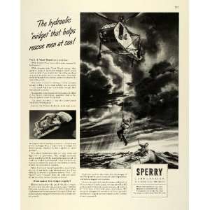  1945 Ad Sperry US Coast Guard Military Helicopter Chopper 