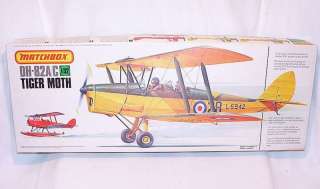 Matchbox 132 TIGER MOTH Trainer WWII Plane Kit MIB`78  