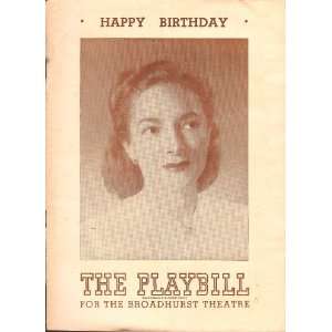  The Playbill for the Broadhurst Theatre Helen Hayes in 
