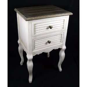 SHABBY CHIC BEDSIDE UNTI WITH 2 DRAWERS
