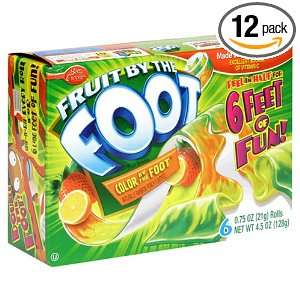 Fruit by the Foot, Color By The Foot, 6 Count Rolls (Pack of 12)