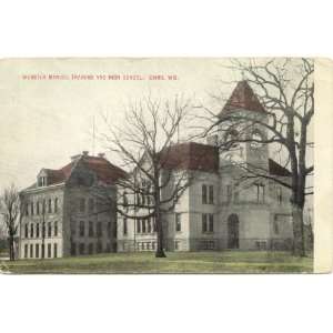   Postcard Webster Manuel Training and High School Omro Wisconsin