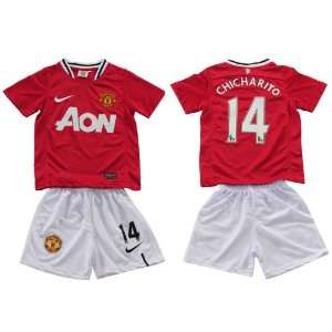Chicharito Manchester United Soccer Jersey 11/12 Kit for Kids 10 to 12 