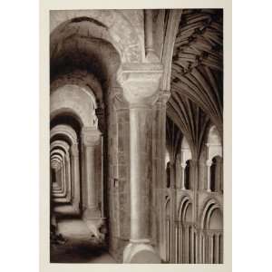 1926 Interior Arches Norwich Cathedral Norfolk England   Original 