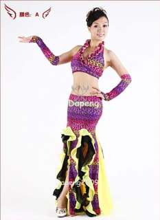 Belly Dance Costume Set Bra + Fishtail Skirt + Arm Gloves Dp1014 