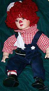 PORCELAIN RAGGEDY ANDY DOLL VERY PRETTY EXCELLENT  