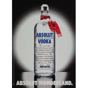   Snow Red Scarf Vodka Bottle   Original Print Ad
