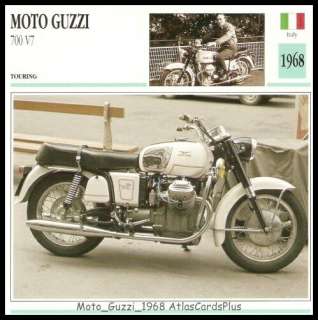 Classic Bike Card 1968 Moto Guzzi 700 V7 V Twin Krajka  