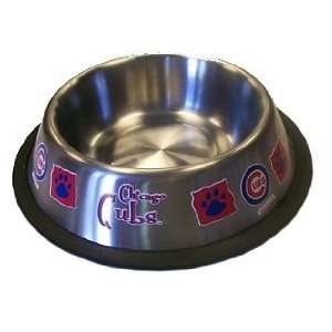 MLB Baseball Team Stainless Steel Pet Bowl   Chicago Cubs  