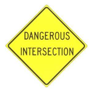  Dangerous Intersection Sign Patio, Lawn & Garden