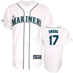 Justin Smoak Jersey Adult Home White Replica #17 Seattle Mariners 