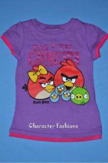 Girls ANGRY BIRDS Shirt Tee Top Size 4 5 6 6X 7 8 9 10 11 12 14 16 S M 