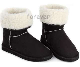   Winter Warm Snow Boots Shoes Mid Calf Many Sizes black fy us3  