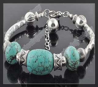wholesale 12strand turquoise coral tibet tone bracelets  
