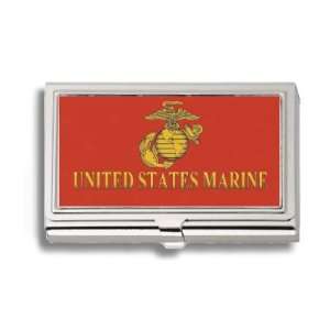  United States Marine USMC Business Card Holder Metal Case 