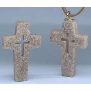  Pack of 48 Religious Stone Cross Pendants #11352