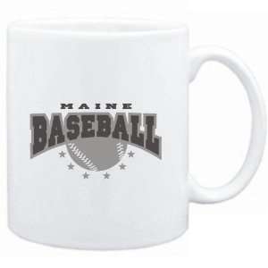  Mug White  Maine Baseball  Usa States