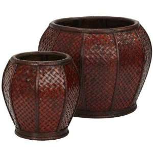  Natural Rounded Weave Decorative Planters (Set of 2)