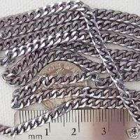 9ft Anodized Aluminum PEWTER DIAMOND CUT CURB Chain 3mm  