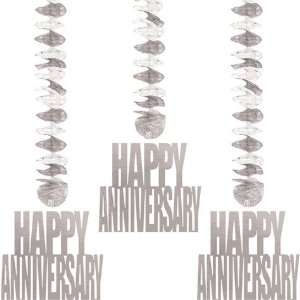  Happy Anniversary Silver 30in Dangling Cutouts 3ct Toys & Games